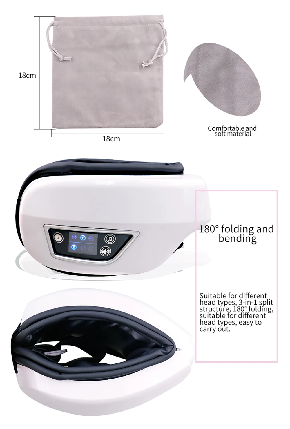 VIMINTO Smart Eye Massager with Heat & Bluetooth — detail 5 product photo