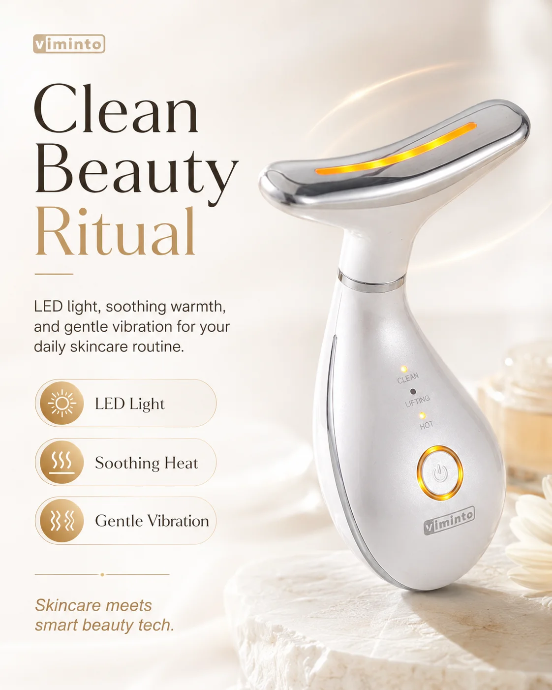 VIMINTO 3-in-1 Face Massager — feature banner 102: benefits and how it works