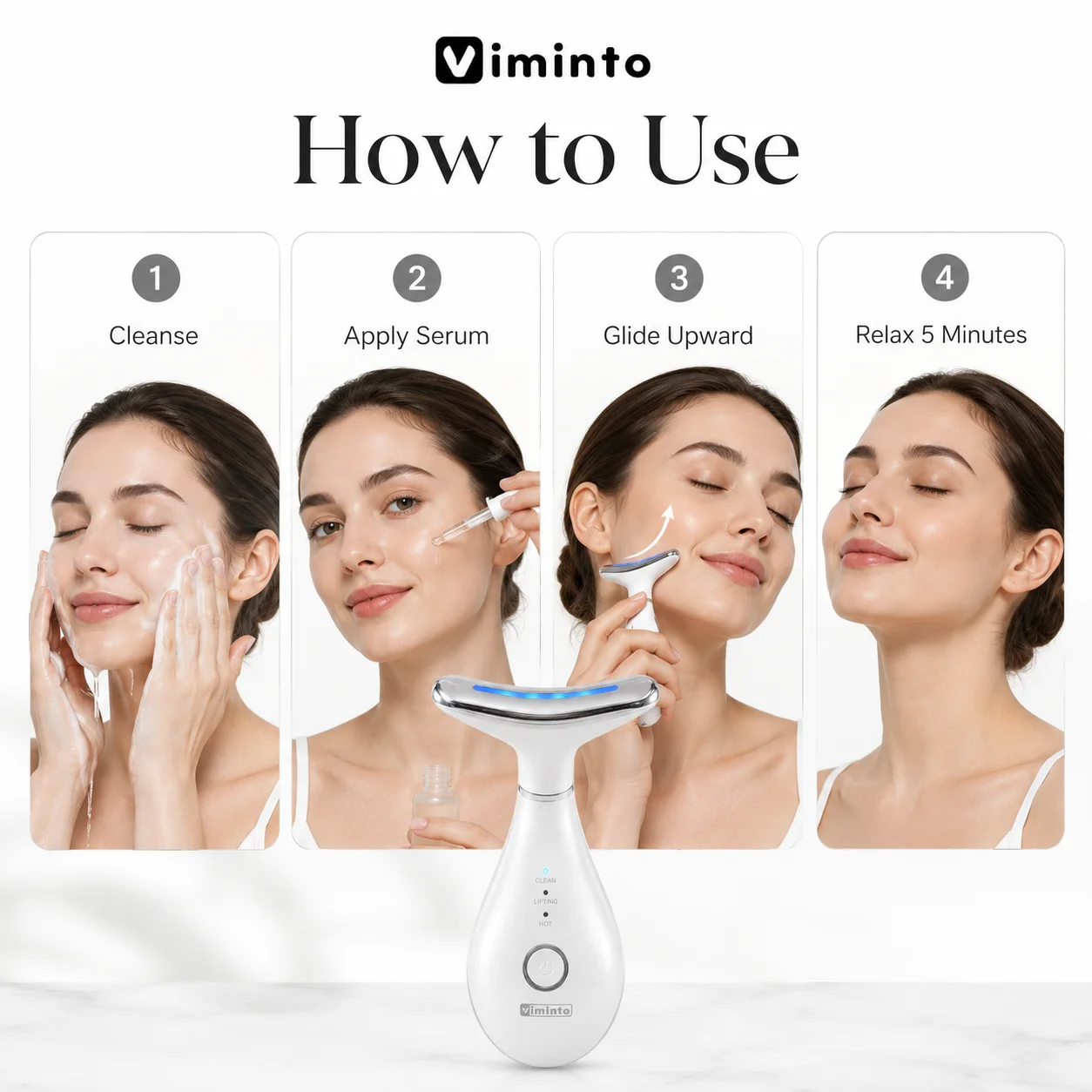 VIMINTO 3-in-1 Face Massager — feature banner 6: benefits and how it works