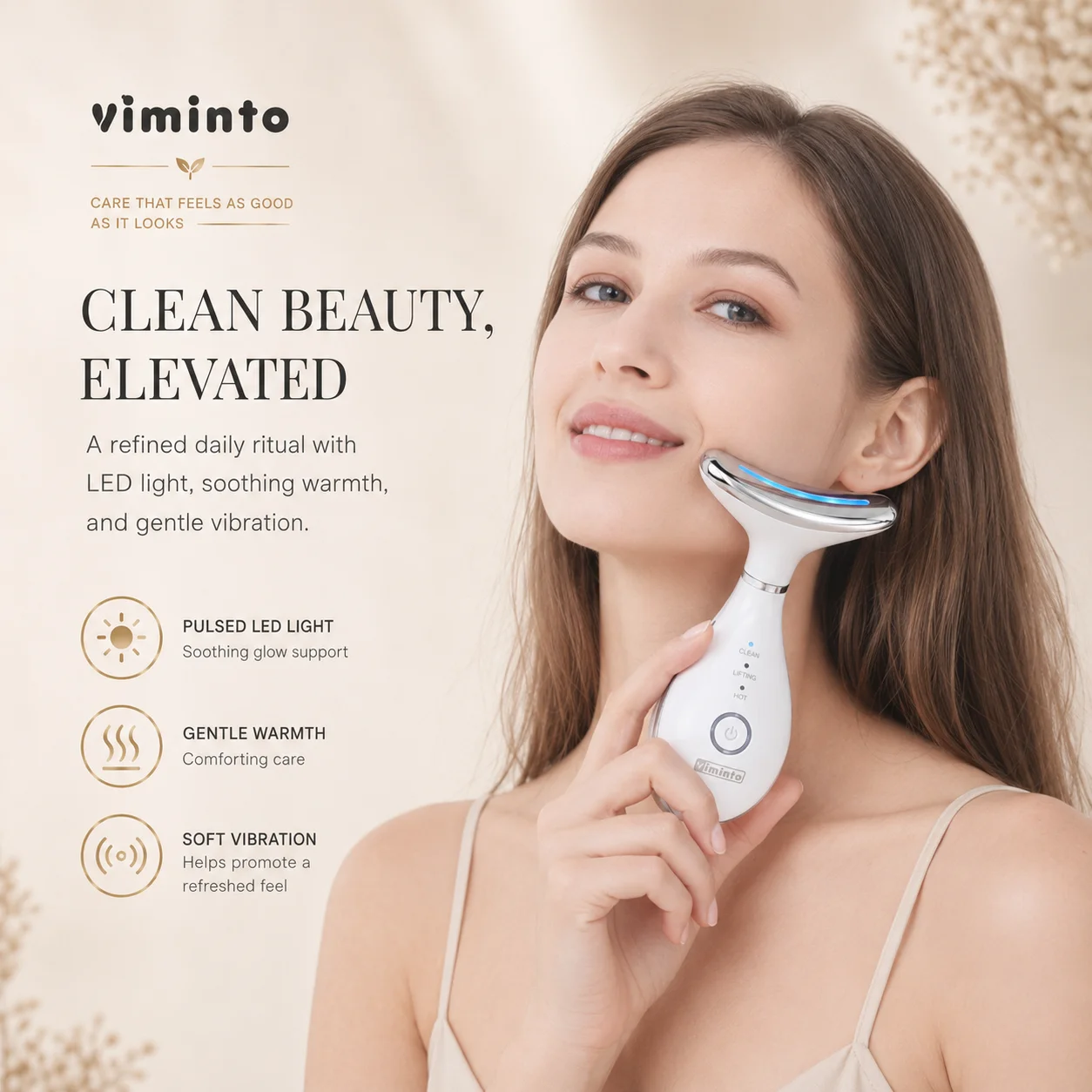 VIMINTO 3-in-1 Face Massager — feature banner 7: benefits and how it works